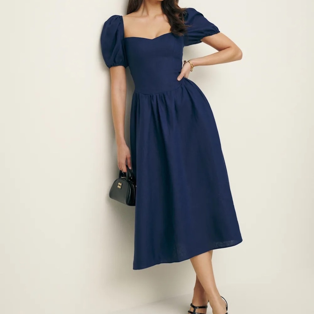 NWT Reformation Davila Linen Dress, Size 0